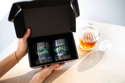 Resin Accented Whisky Glasses - Set of 2