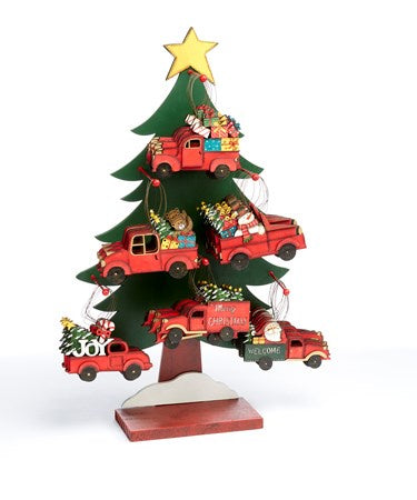 Santa/Truck Plywood Ornaments