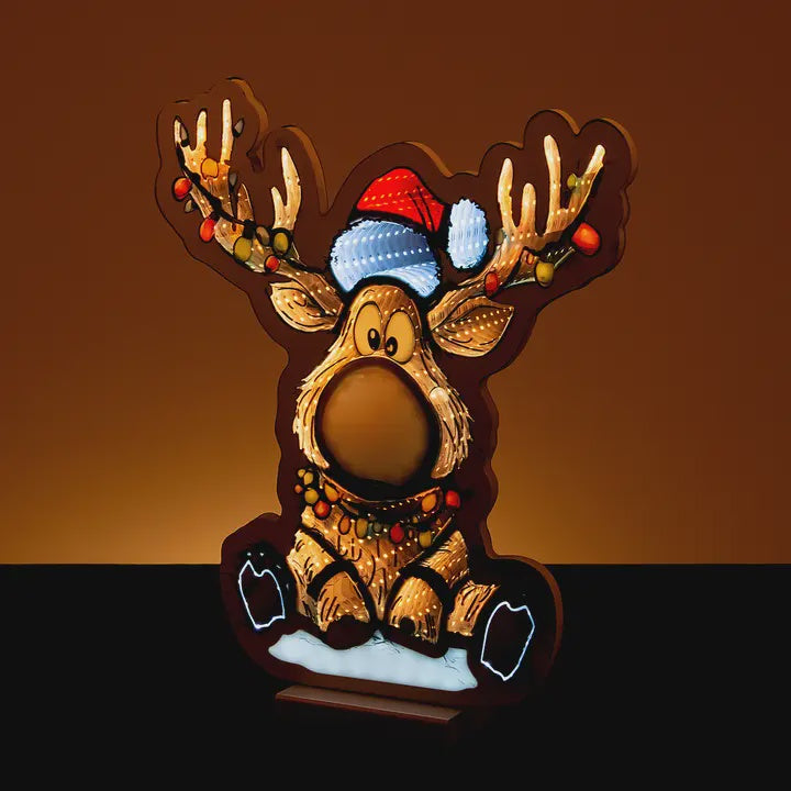 16.5" Sitting Reindeer Infinity Light