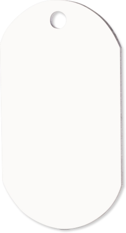 Customizable White 1 Sided ID Tags - Glossy