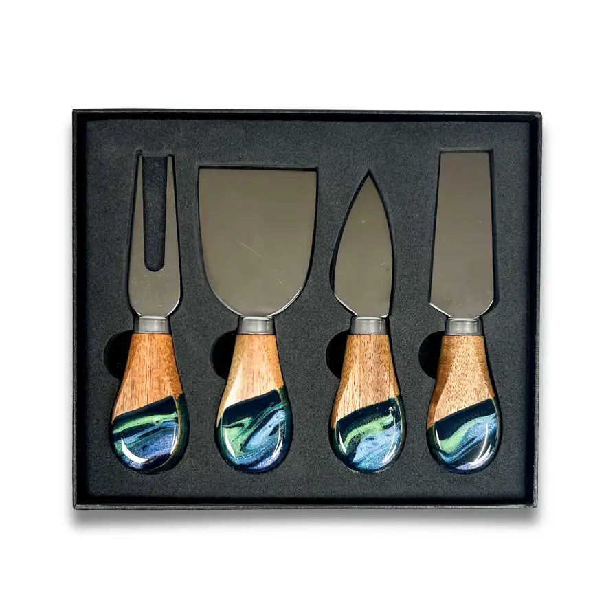 Resin Coated Cheese Knife Set - Set of 4
