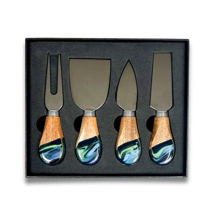 Resin Coated Cheese Knife Set - Set of 4