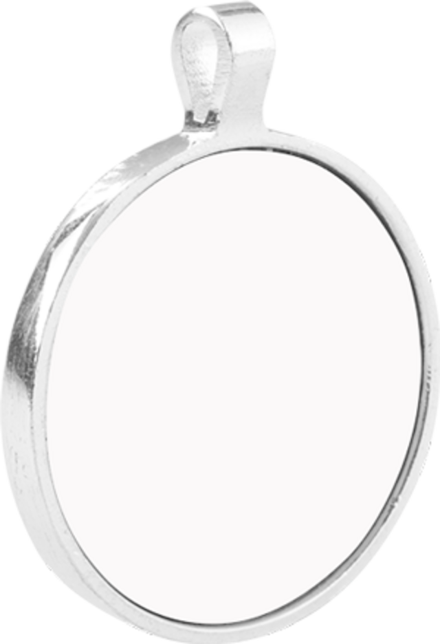 Customizable Bezel Pendant - Large Circle, with Insert, Semi-Gloss