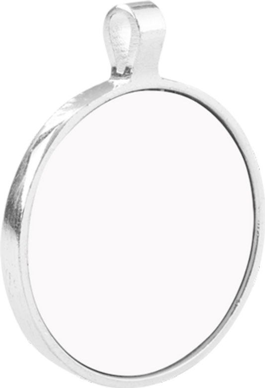 Customizable Bezel Pendant - Large Circle, with Insert, Semi-Gloss