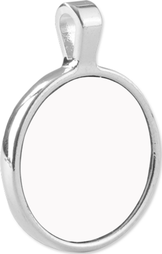 Customizable Bezel Pendant - Small Circle, with Insert, Semi-Gloss