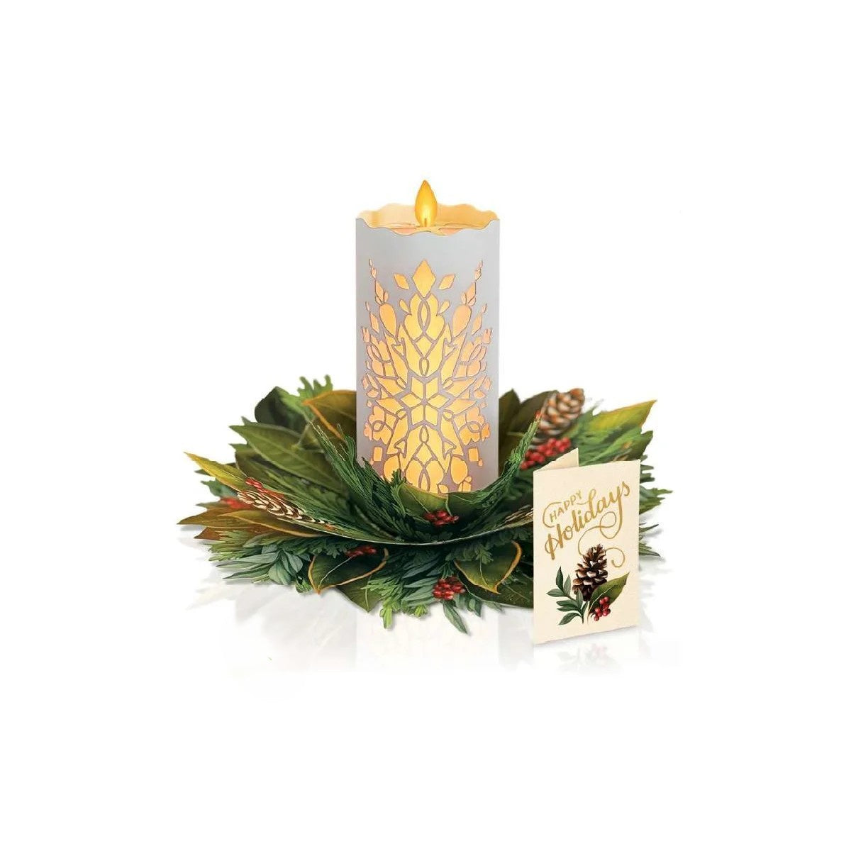 Holiday Candle Pop-Up Card - Large