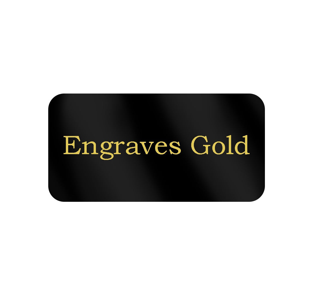 Black Plaque w/ Rounded Corners - 2 1/2" x 1 1/4" (Engraving included)