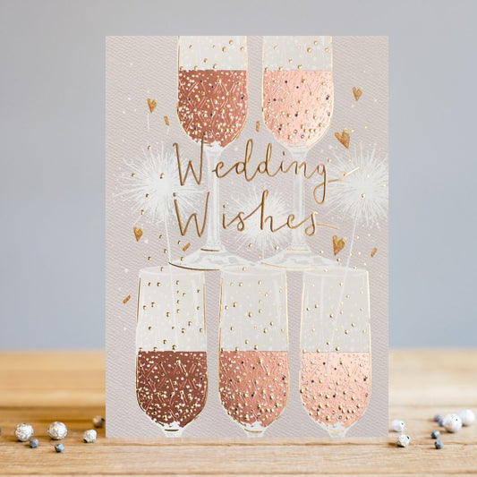 Wedding Wishes Champagne Flute Card
