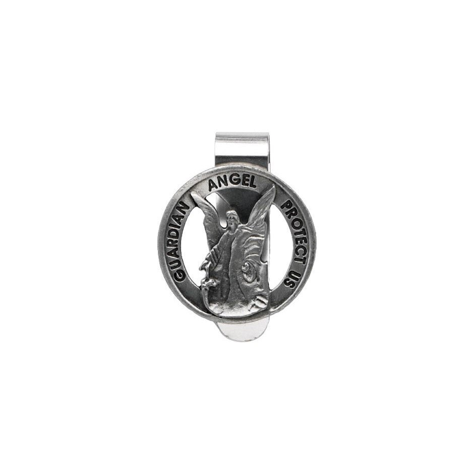 Auto Visor Clip 2" - Round Cut-Out Guardian Angel