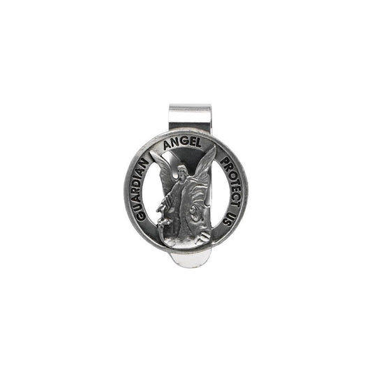 Auto Visor Clip 2" - Round Cut-Out Guardian Angel