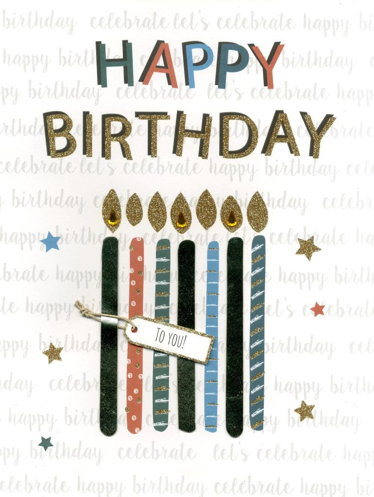 Happy Birthday Candles Gigantic Card