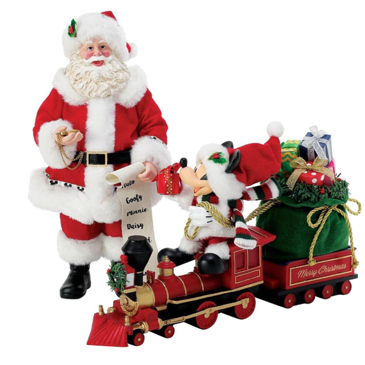 All Aboard Santa and Mickey Figurine