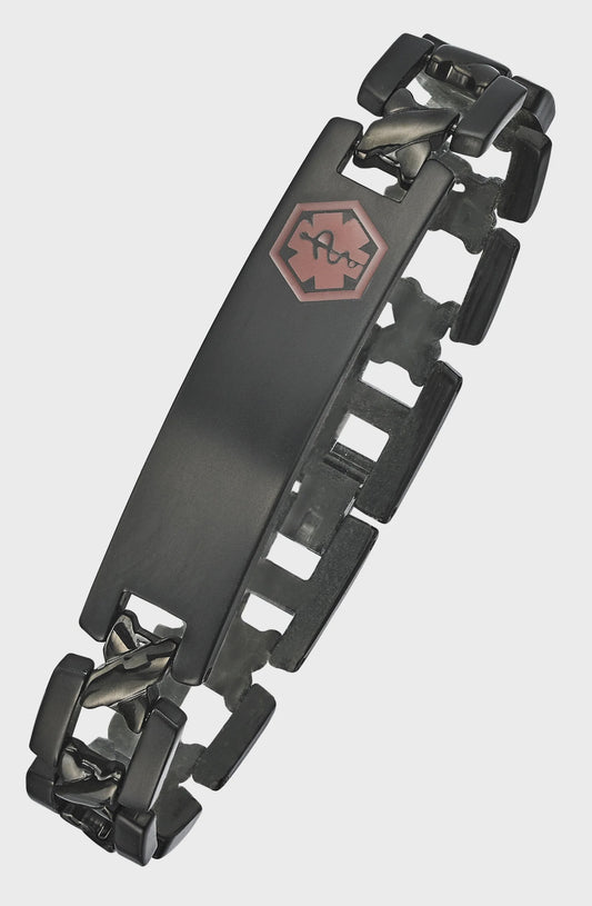 ALPINE Black Titanium Medical ID Bracelet