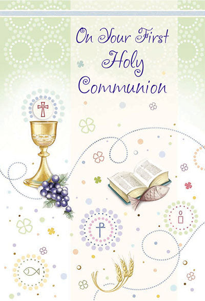 On Your First Holy Communion Card - Green