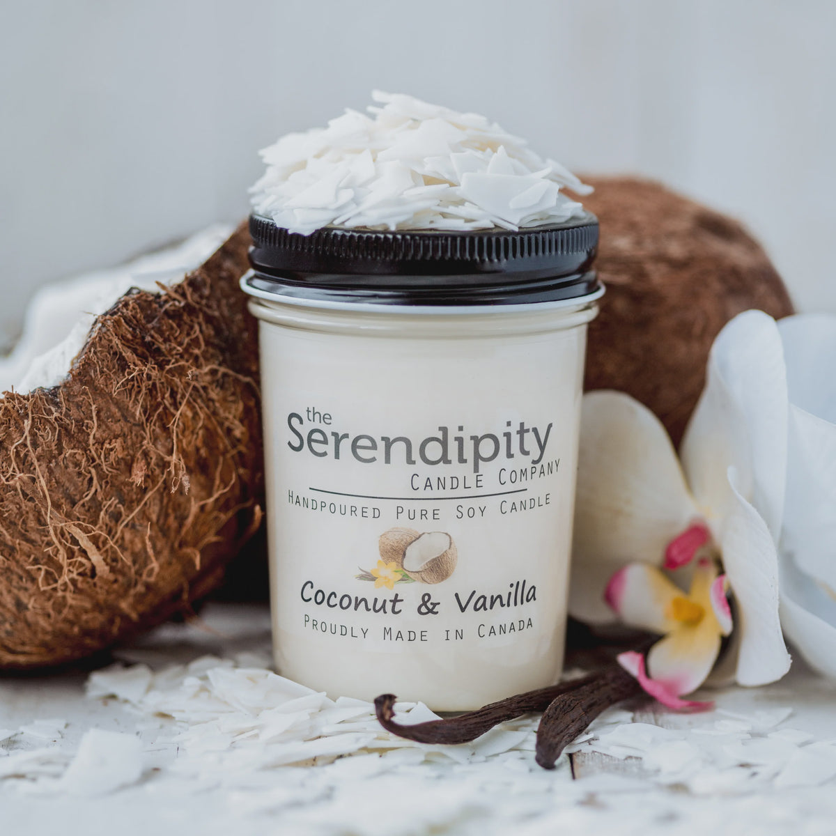Coconut & Vanilla  8oz Candle Jar
