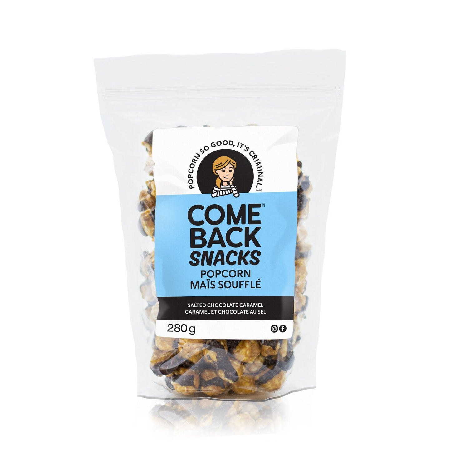 Comeback Snacks Salted Chocolate Caramel Popcorn