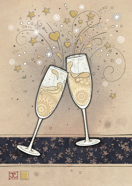 Champagne Glasses Birthday Card