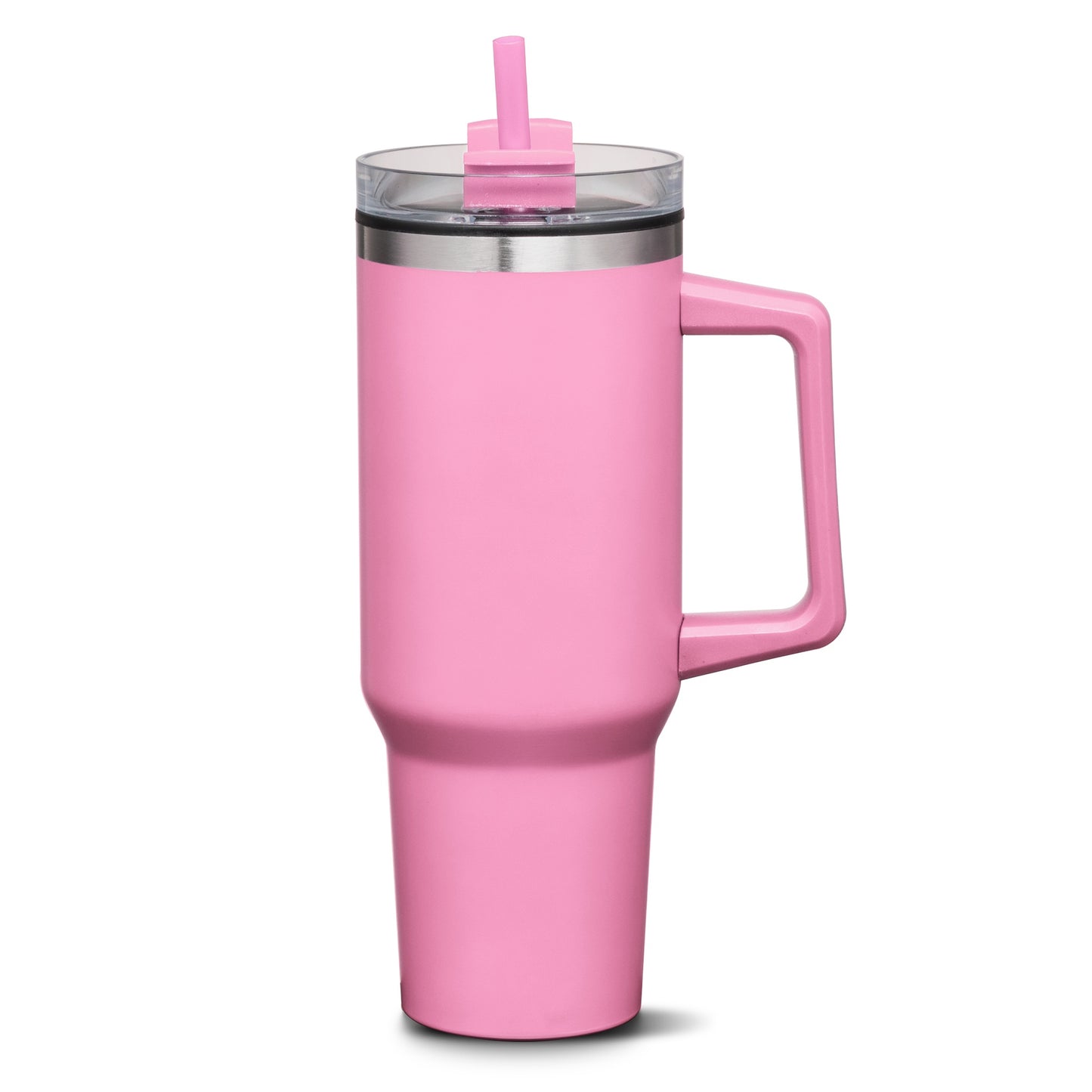 Benidorm Handle Travel Mug w/Straw - 40oz - Pink (Engraving Included)