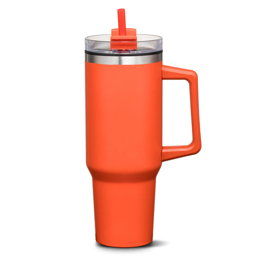 Benidorm Handle Travel Mug w/Straw - 40oz - Red (Engraving Included)