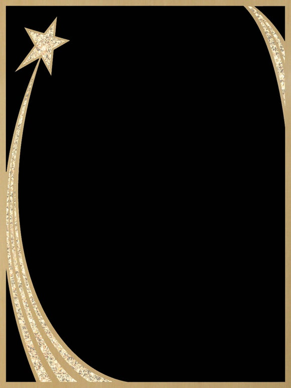 Engraving Plate Brass, Black Shooting Star 5X7