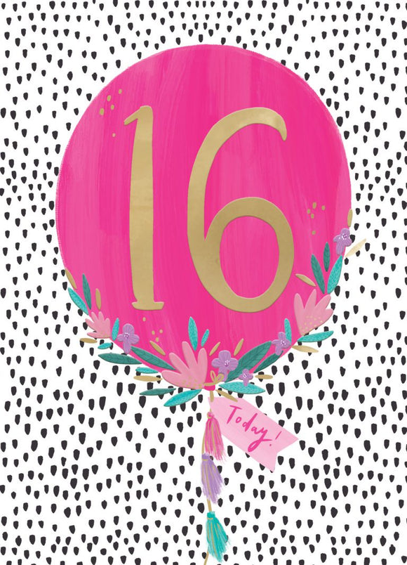 16 Birthday Balloon Card