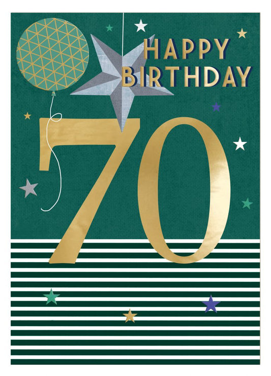 "Happy Birthday 70" - Birthday Card