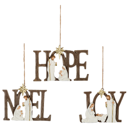 Nativity Ornament-Hope, Joy, Noel