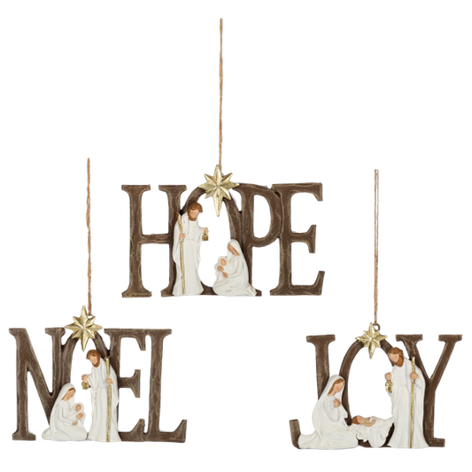 Nativity Ornament-Hope, Joy, Noel