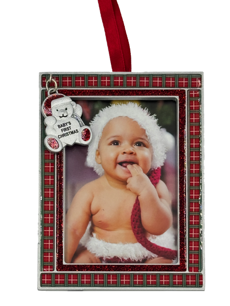 Frame Ornament - Bear - Baby's First Christmas