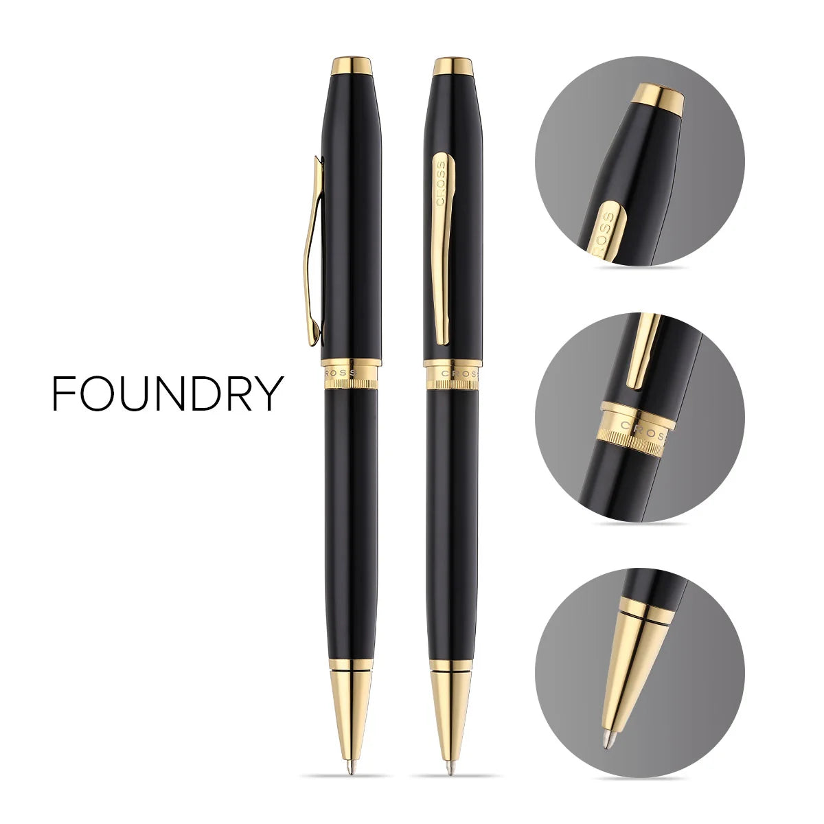 Cross Foundry Ballpoint Pen - Black & Gold