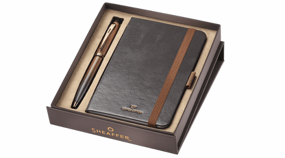 Sheaffer 100 Coffee Edition Matt Brown Ballpen with Small Notebook