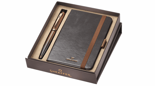 Sheaffer 100 Coffee Edition Matt Brown Ballpen with Small Notebook