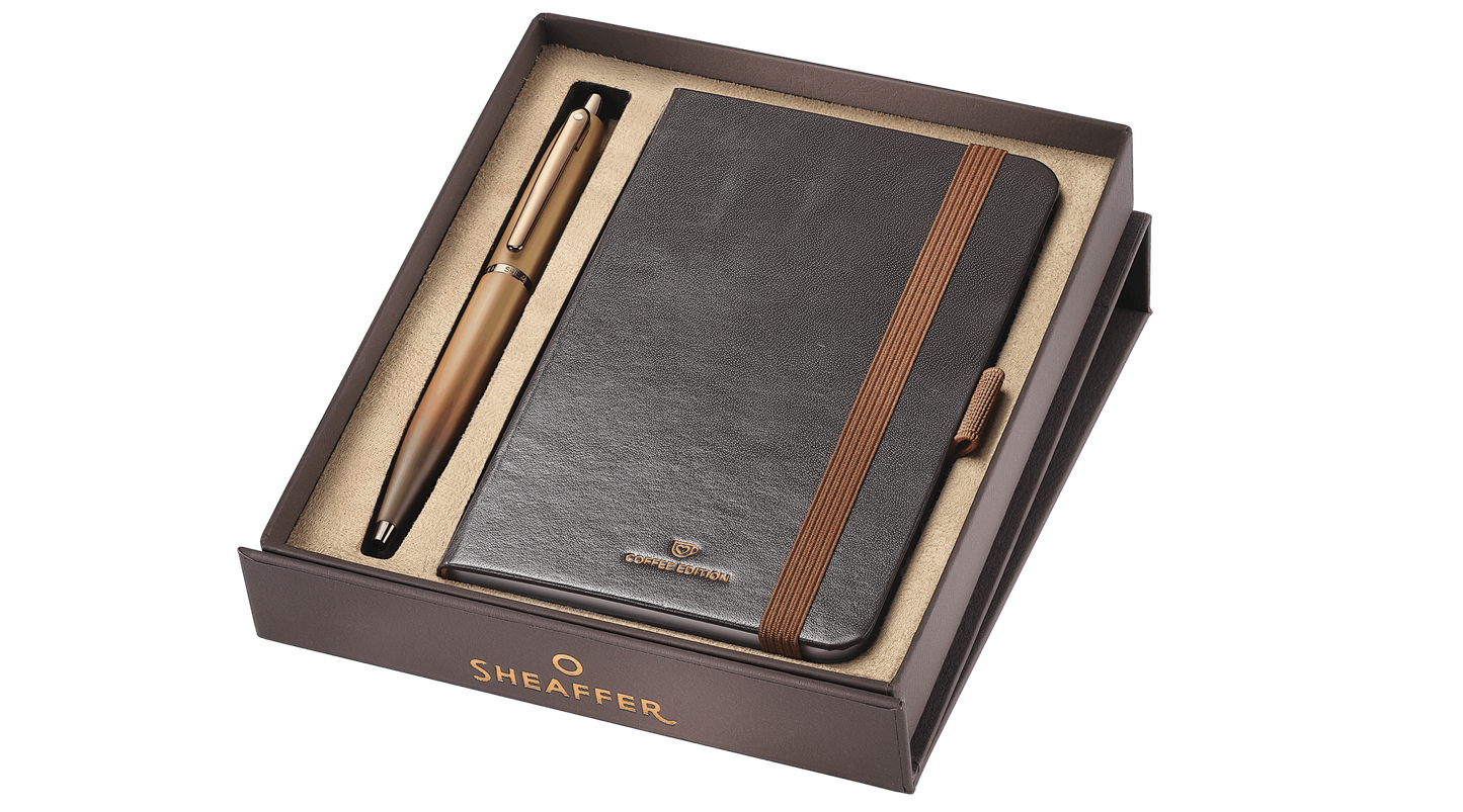 Sheaffer VFM Coffee Edition Matt Brown Ballpen with Small Notebook