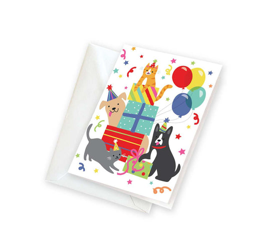 Cat & Dog Birthday Mini Card