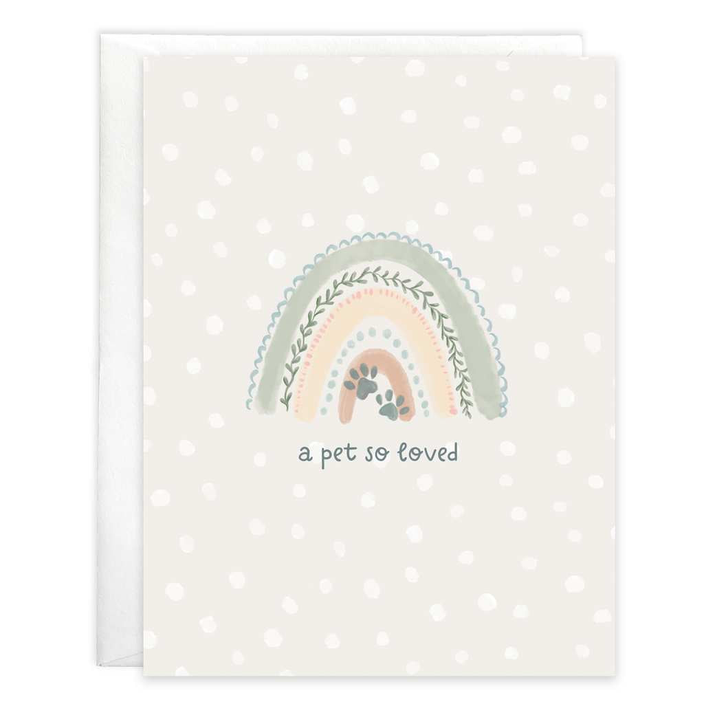 A pet so loved greeting card