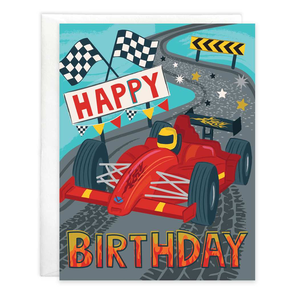 Happy Birthday Racing Greeting Card