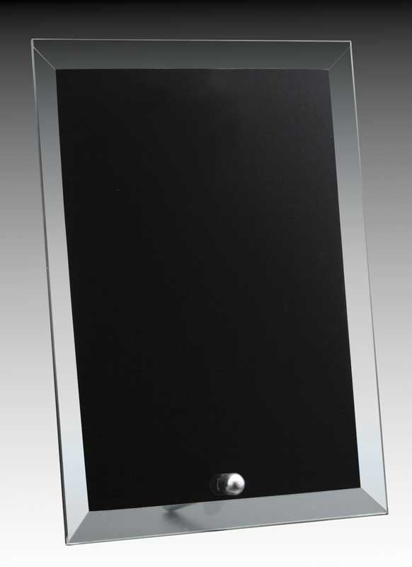 Glass Plaque Black with Pin, 7″ x 5″ (E.I)