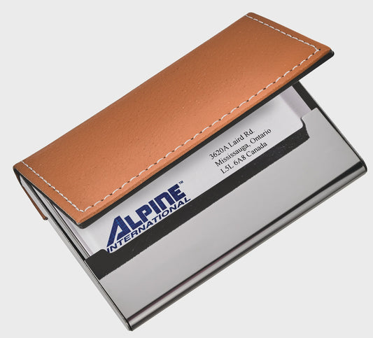ALPINE Business Card Holder Brown Leather