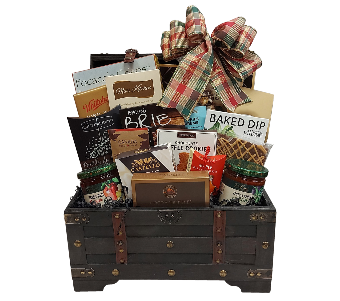 Winter Wishes Antique Style Trunk Gift Basket