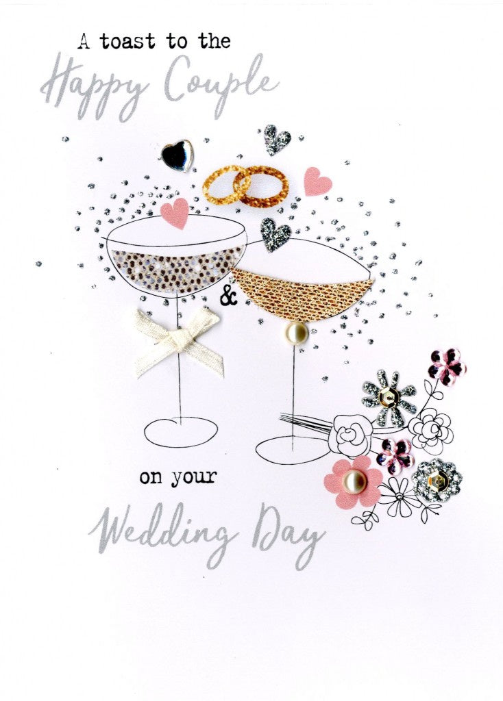 IRRESISTIBLE - A TOAST TO THE HAPPY COUPLE ON YOUR WEDDING DAY - GLASSES (5" X 7")