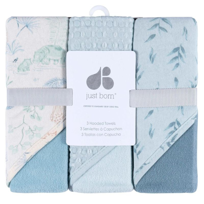 Blue Hooded Towels - 3pk