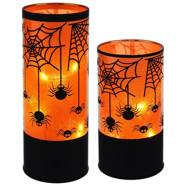 LED Light Up Spider Web Pillar Set (2 pc. set)