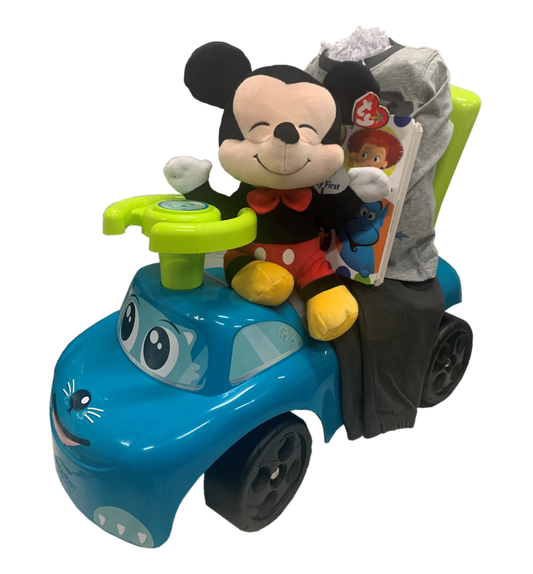 Smoby Auto Ride-On Blue Basket