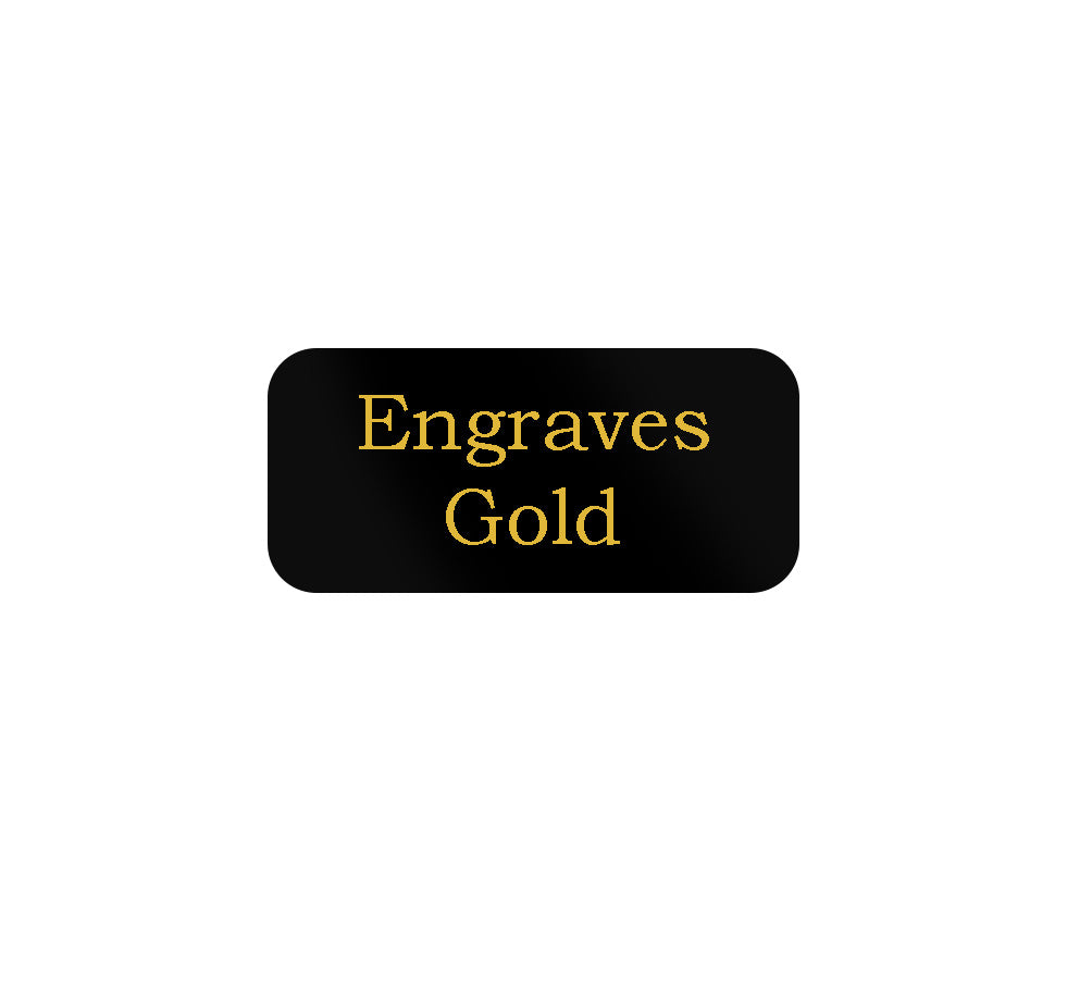 Black Rounded Edge Plaque - 3/4" x 1 5/8" (Engraving included)
