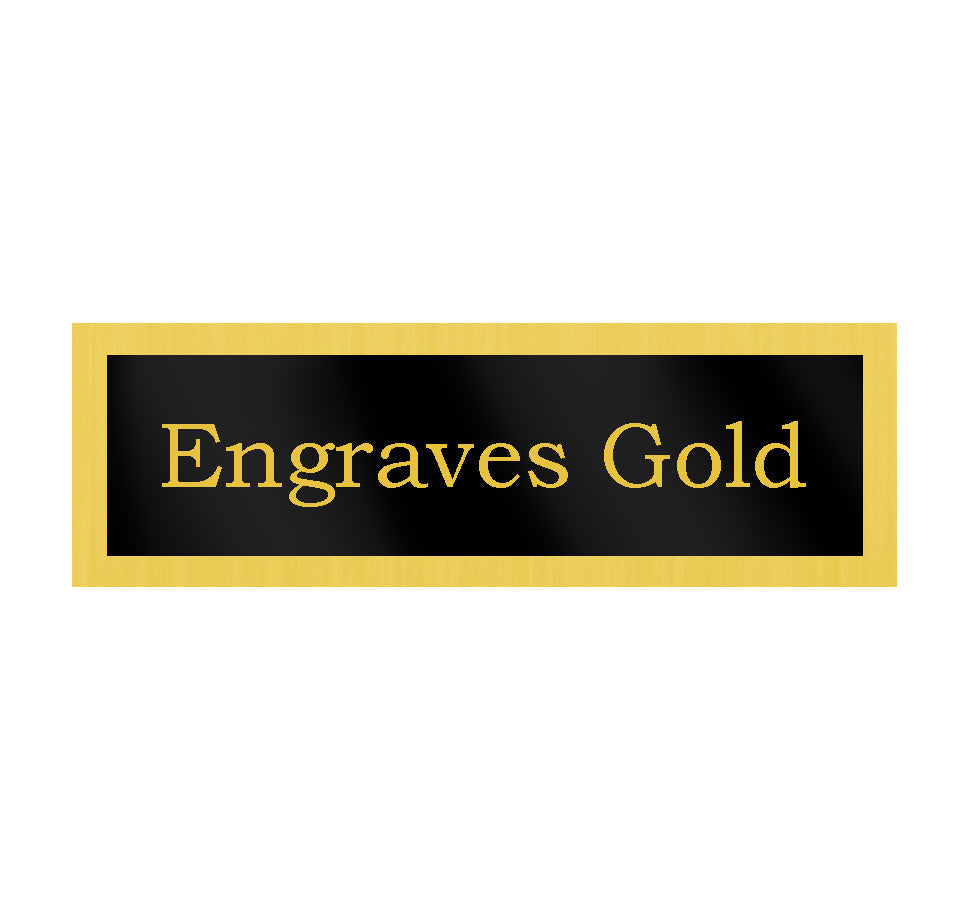 Black Plaque with Gold Rim - 2 3/4" x 7/8" (Engraving included)