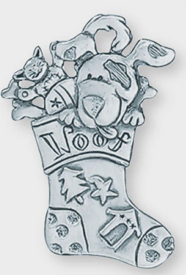 Dog Stocking Pewter Ornament