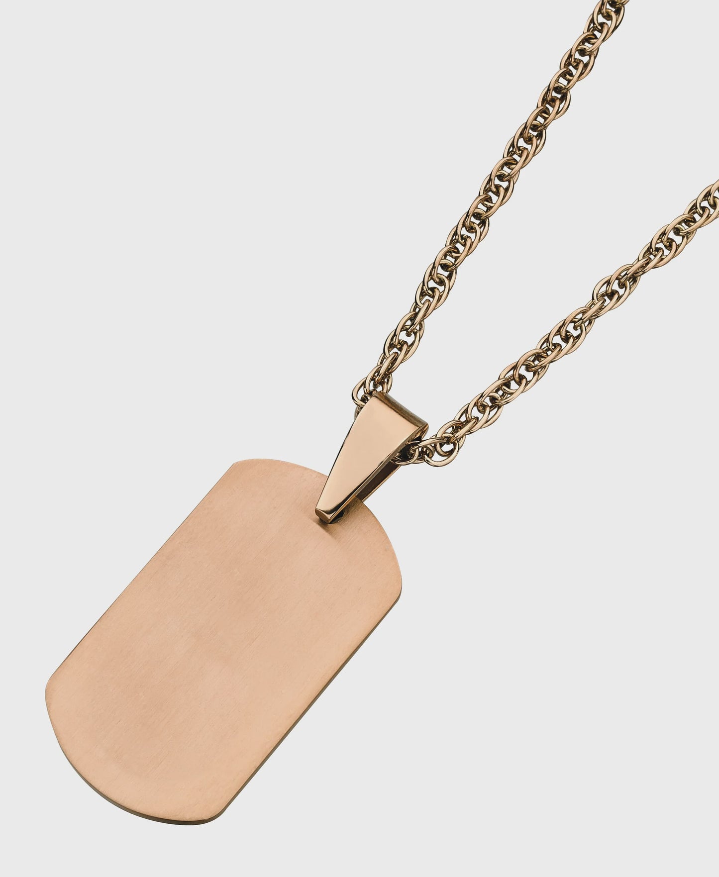 Rose Gold Dog Tag Necklace