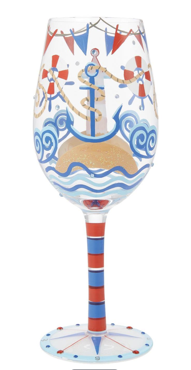 Nautical Boat Wine Glass