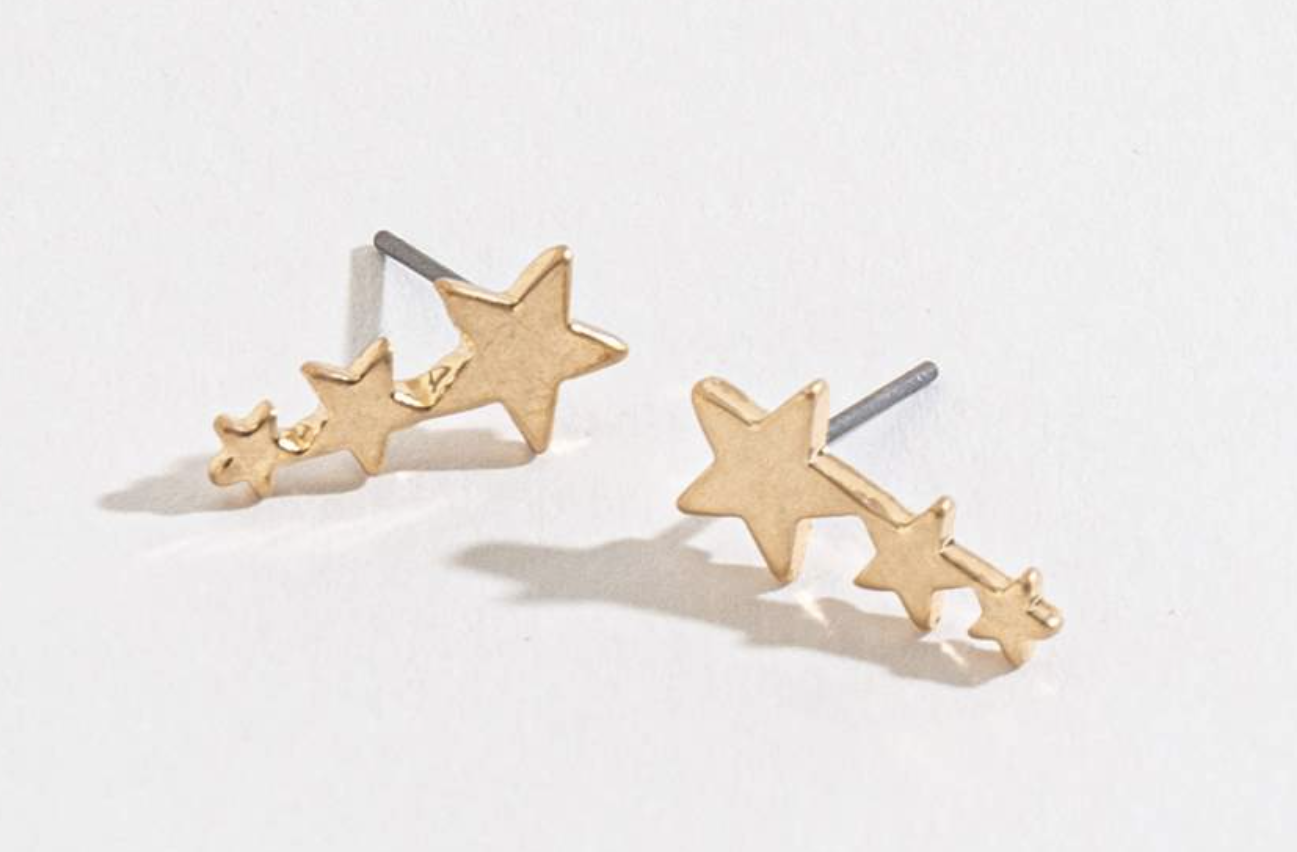 3 Stars Stud Earrings