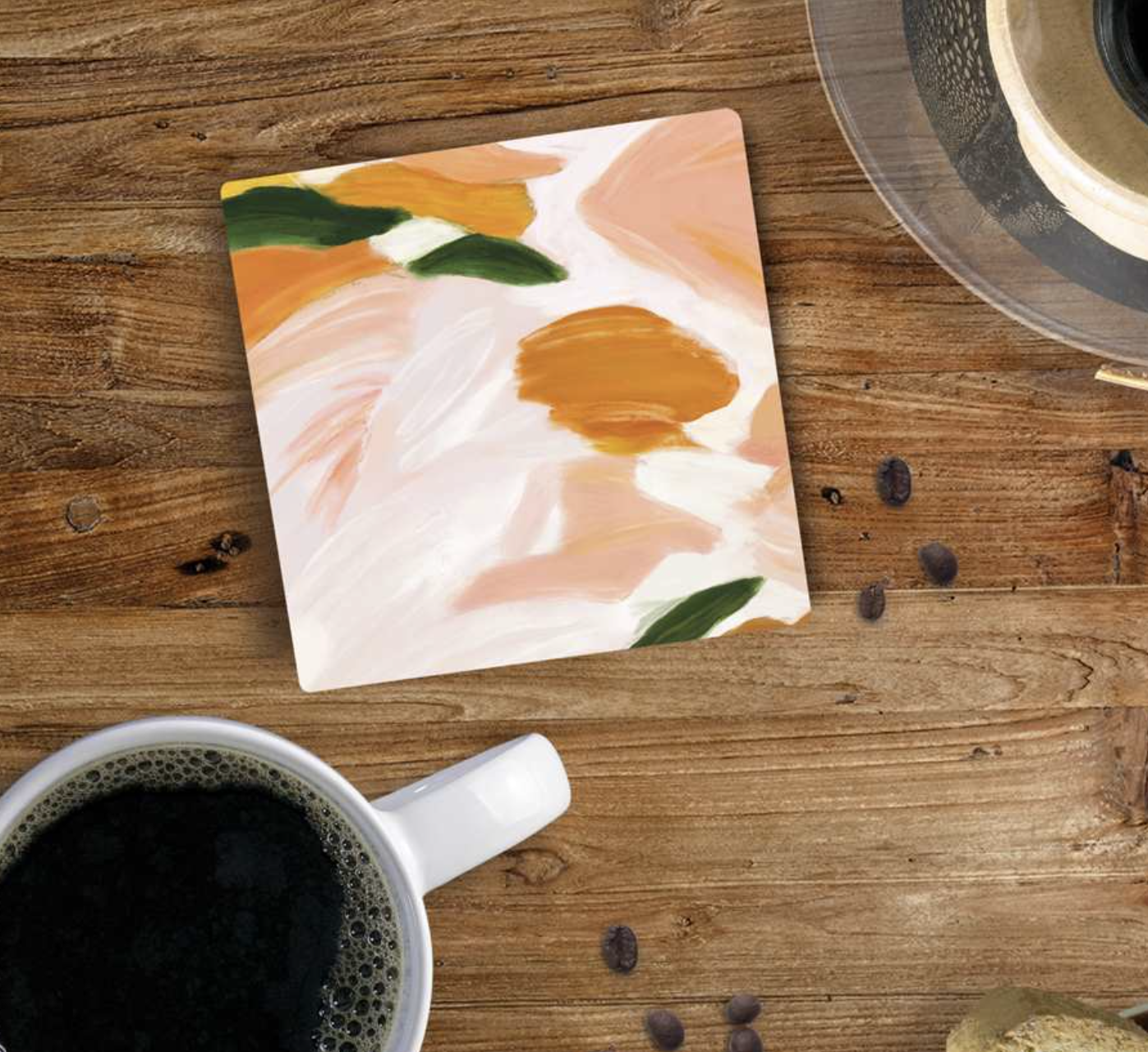 Orange Brushstroke Coaster